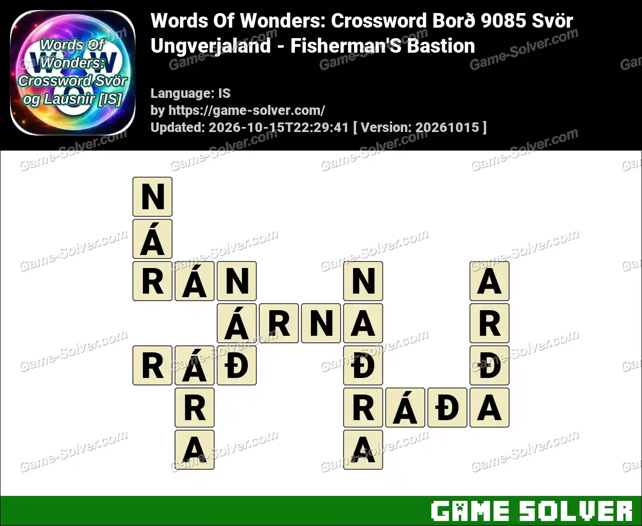 Words Of Wonders: Crossword Borð 9085 Svör – Ungverjaland – Fisherman’S Bastion